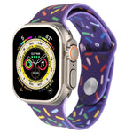 Correia de Relógio de Silicone Gotas de Arco-íris, Para Apple Watch SE 2023 44mm, Para Apple Watch Ultra 49mm, Para Apple Watch SE 2023 40mm, Para Apple Watch 8 41mm
