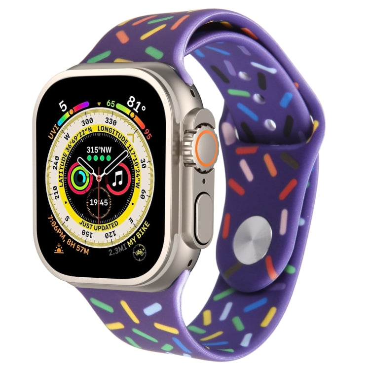 Correia de Relógio de Silicone Gotas de Arco-íris, Para Apple Watch SE 2023 44mm, Para Apple Watch Ultra 49mm, Para Apple Watch SE 2023 40mm, Para Apple Watch 8 41mm