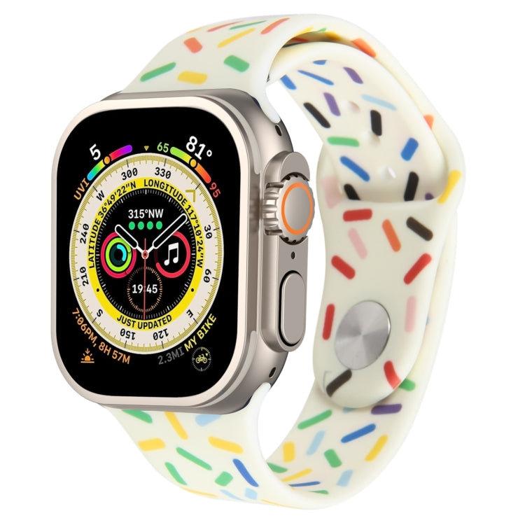 Correia de Relógio de Silicone Gotas de Arco-íris, Para Apple Watch SE 2023 44mm, Para Apple Watch Ultra 49mm, Para Apple Watch SE 2023 40mm, Para Apple Watch 8 41mm