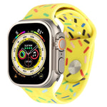 Rainbow Raindrops Silicone Watch Band, For Apple Watch 8 45mm, For Apple Watch Ultra 2 49mm, For Apple Watch 9 45mm, For Apple Watch SE 2022 40mm