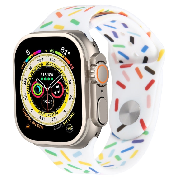 Rainbow Raindrops Silicone Watch Band, For Apple Watch 9 41mm, For Apple Watch SE 2022 44mm, For Apple Watch 7 41mm, For Apple Watch 7 45mm