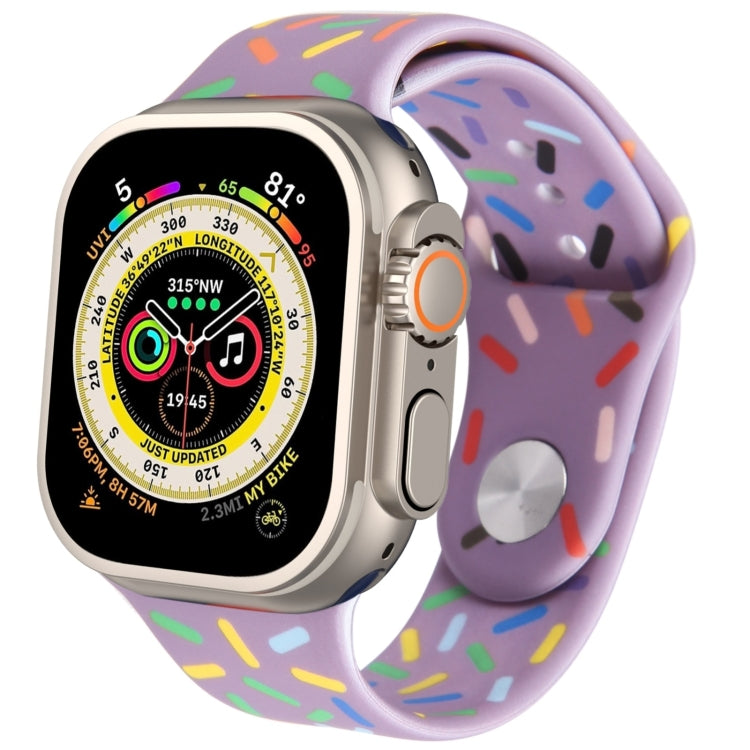 Rainbow Raindrops Silicone Watch Band, For Apple Watch 9 41mm, For Apple Watch SE 2022 44mm, For Apple Watch 7 41mm, For Apple Watch 7 45mm