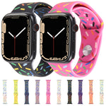 Correia de Relógio de Silicone Gotas de Chuva Arco-íris, Para Apple Watch SE 40mm, Para Apple Watch SE 44mm, Para Apple Watch 6 40mm, Para Apple Watch 6 44mm