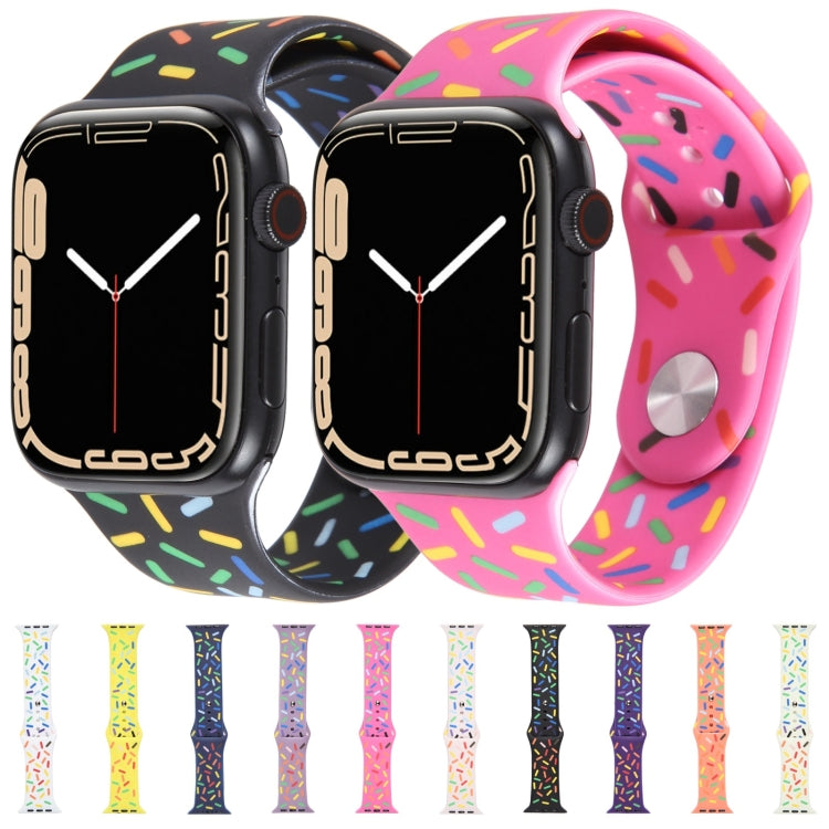 Rainbow Raindrops Silicone Watch Band, For Apple Watch 5 44mm, For Apple Watch 5 40mm, For Apple Watch 4 44mm, For Apple Watch 4 40mm