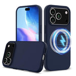 Capa para telemóvel em silicone anti-impactos com Magsafe, para iPhone 17e / 16e, para iPhone 17 Pro Max, para iPhone 17 Pro, para iPhone 17, para iPhone Air