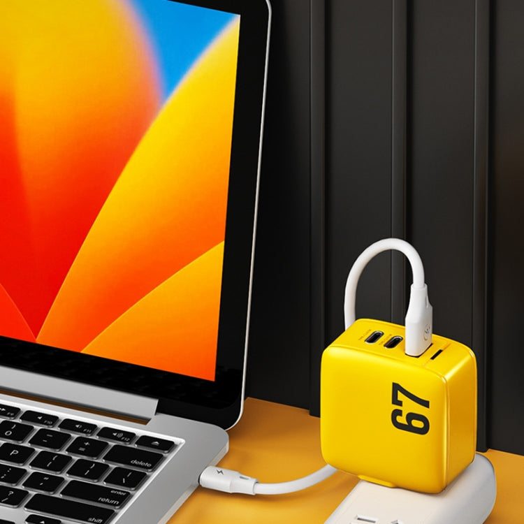 WK WP-U141 Carregador GaN 67W USB+Duplo USB-C / Type-C, Ficha CN, Ficha EUA, Ficha UE, Ficha UK