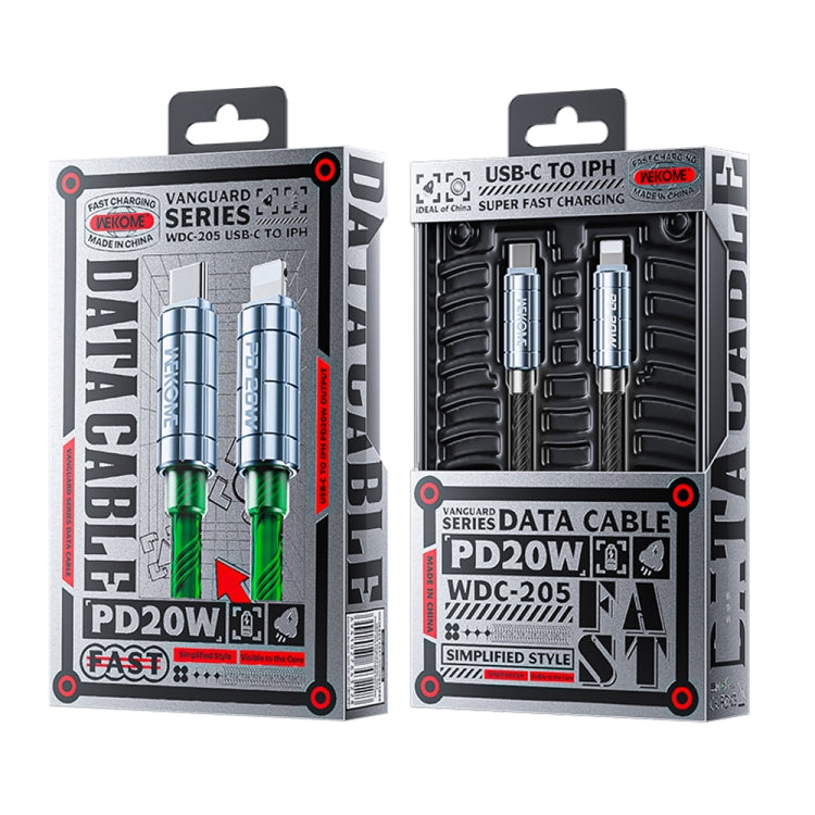Cabo de Dados de Super Carregamento WK WDC-205 PD 20W USB-C/Type-C para 8 Pinos, Comprimento: 1m, WDC-205
