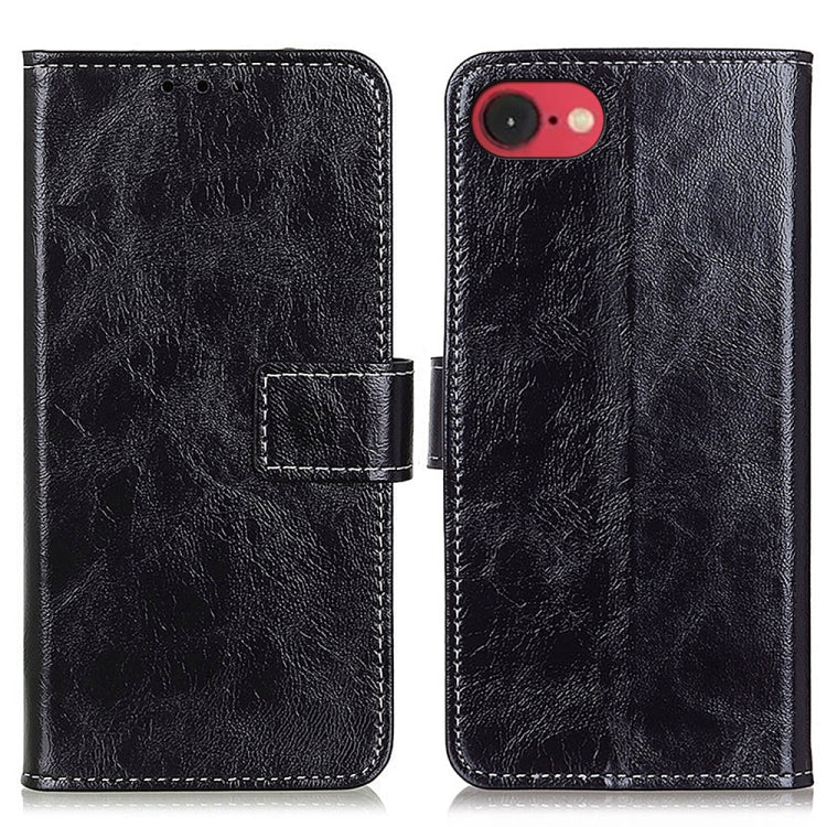 Capa de Telemóvel em Pele com Textura Retro Crazy Horse e Fecho Horizontal, Para iPhone 16e / 17e, Para iPhone 17 Pro Max, Para iPhone 17 Pro, Para iPhone 17, Para iPhone Air, Para iPhone 16 Pro Max, Para iPhone 16 Pro, Para iPhone 16 Plus, Para iPhone 16