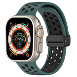 Correia de Relógio em Silicone com Fivela Magnética, Para Apple Watch 8 41mm, Para Apple Watch 8 45mm, Para Apple Watch Ultra 2 49mm