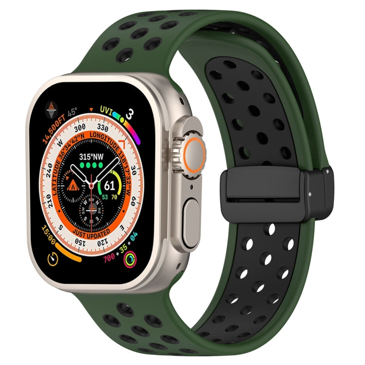 Correia de Relógio em Silicone com Fivela Magnética, Para Apple Watch 8 41mm, Para Apple Watch 8 45mm, Para Apple Watch Ultra 2 49mm