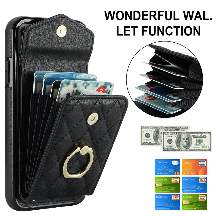 Capa de Telemóvel com Bolsa para Cartões e Textura Rombica com Cordão Longo, Para iPhone 11 Pro Max, Para iPhone 11, Para iPhone 11 Pro, Para iPhone XR, Para iPhone XS Max