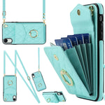 Capa de Telemóvel com Bolsa para Cartões e Textura Rombica com Cordão Longo, Para iPhone 11 Pro Max, Para iPhone 11, Para iPhone 11 Pro, Para iPhone XR, Para iPhone XS Max