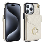 Capa de Telemóvel com Bolsa para Cartões e Textura Rombica com Cordão Longo, Para iPhone 17e / 16e, Para iPhone 17 Pro Max, Para iPhone 17 Pro, Para iPhone 17, Para iPhone Air, Para iPhone 15 Pro Max
