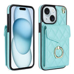 Capa de Telemóvel com Bolsa para Cartões e Textura Rombica com Cordão Longo, Para iPhone 15 Pro, Para iPhone 15 Plus, Para iPhone 15, Para iPhone 14 Plus, Para iPhone 14, Para iPhone 14 Pro