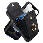 Capa de Telemóvel com Bolsa para Cartões e Textura Rombica com Cordão Longo, Para iPhone 17e / 16e, Para iPhone 17 Pro Max, Para iPhone 17 Pro, Para iPhone 17, Para iPhone Air, Para iPhone 15 Pro Max
