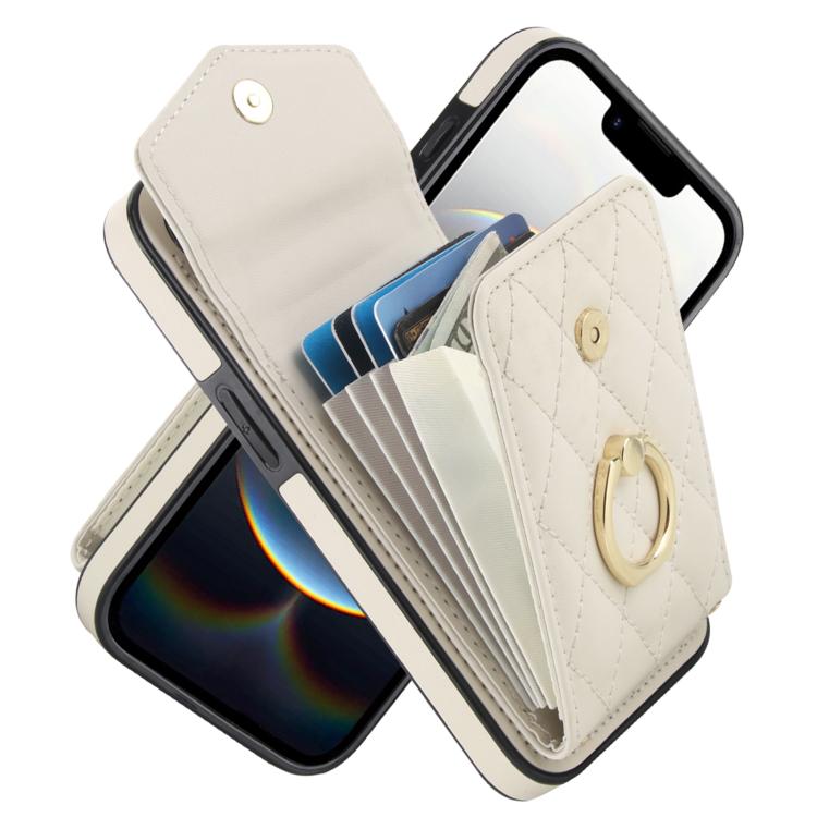 Capa de Telemóvel com Bolsa para Cartões e Textura Rombica com Cordão Longo, Para iPhone 17e / 16e, Para iPhone 17 Pro Max, Para iPhone 17 Pro, Para iPhone 17, Para iPhone Air, Para iPhone 15 Pro Max