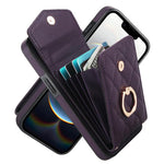 Capa de Telemóvel com Bolsa para Cartões e Textura Rombica com Cordão Longo, Para iPhone 17e / 16e, Para iPhone 17 Pro Max, Para iPhone 17 Pro, Para iPhone 17, Para iPhone Air, Para iPhone 15 Pro Max