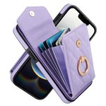 Capa de Telemóvel com Bolsa para Cartões e Textura Rombica com Cordão Longo, Para iPhone 17e / 16e, Para iPhone 17 Pro Max, Para iPhone 17 Pro, Para iPhone 17, Para iPhone Air, Para iPhone 15 Pro Max