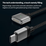 Cabo de Carregamento Magnético 140W Tipo-C para Magsafe 3, Prateado, Azul