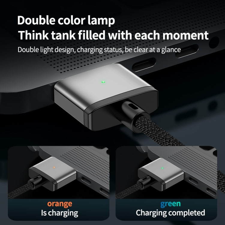 Cabo de Carregamento Magnético 140W Tipo-C para Magsafe 3, Prateado, Azul