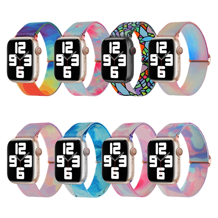 Correia de Relógio de Nylon Substituta com Padrão Pintado, Para Apple Watch SE 40mm, Para Apple Watch SE 44mm, Para Apple Watch 6 40mm, Para Apple Watch 6 44mm, Para Apple Watch 5 44mm, Para Apple Watch 5 40mm