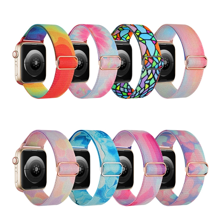 Correia de Relógio de Nylon Substituta com Padrão Pintado, Para Apple Watch SE 40mm, Para Apple Watch SE 44mm, Para Apple Watch 6 40mm, Para Apple Watch 6 44mm, Para Apple Watch 5 44mm, Para Apple Watch 5 40mm