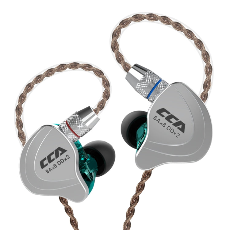 CCA CCA-C10 Plugue de 3,5 mm Banhado a Ouro Auricular Intra-auricular Híbrido Controlado por Fio de Dez Unidades, sem Microfone