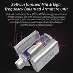 CCA CCA-C10 Plugue de 3,5 mm Banhado a Ouro Auricular Intra-auricular Híbrido Controlado por Fio de Dez Unidades, sem Microfone