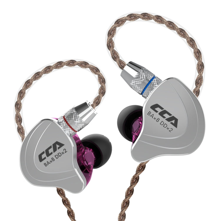 CCA CCA-C10 Plugue de 3,5 mm Banhado a Ouro Auricular Intra-auricular Híbrido Controlado por Fio de Dez Unidades, sem Microfone