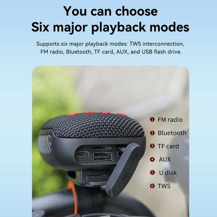 Coluna Bluetooth TWS para Bicicleta ao Ar Livre T&G TG-392, À Prova de Água IPX5