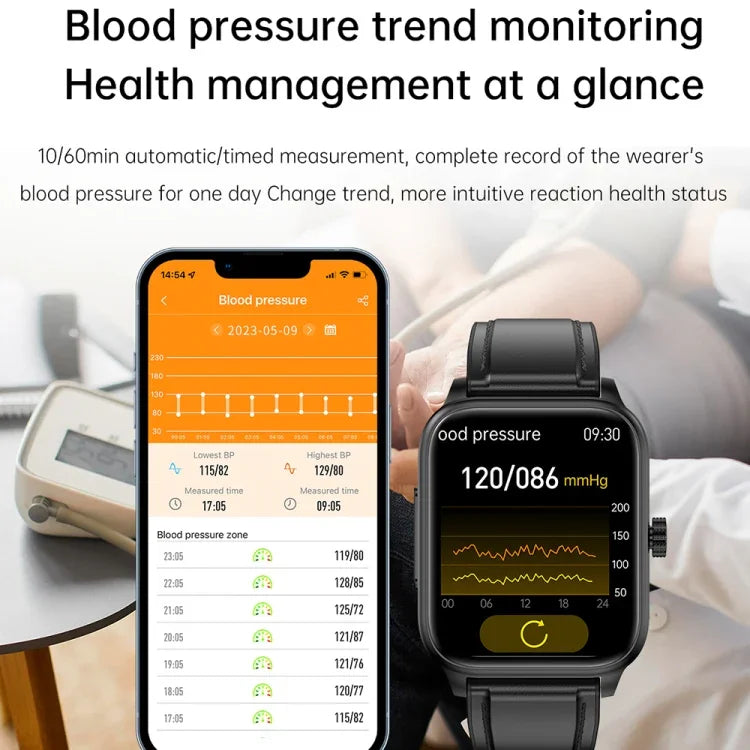 Relógio Inteligente ET540 com Ecrã de 1,91 polegadas, IP67 à Prova de Água, Correia em Silicone, Suporta ECG / Medição Não Invasiva de Glicose no Sangue, ET540 (Azul), ET540 (Vermelho)