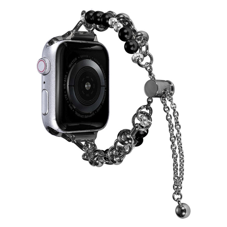 Pulseira de pérolas com bracelete metálica para relógio, para Apple Watch 42mm, para Apple Watch 38mm