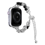 Pulseira de pérolas com bracelete metálica para relógio, para Apple Watch 42mm, para Apple Watch 38mm