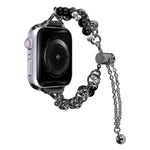 Pulseira de pérolas com bracelete metálica para relógio, para Apple Watch 42mm, para Apple Watch 38mm
