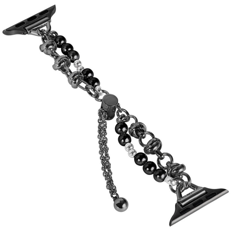 Pulseira de pérolas com bracelete metálica para relógio, para Apple Watch 42mm, para Apple Watch 38mm