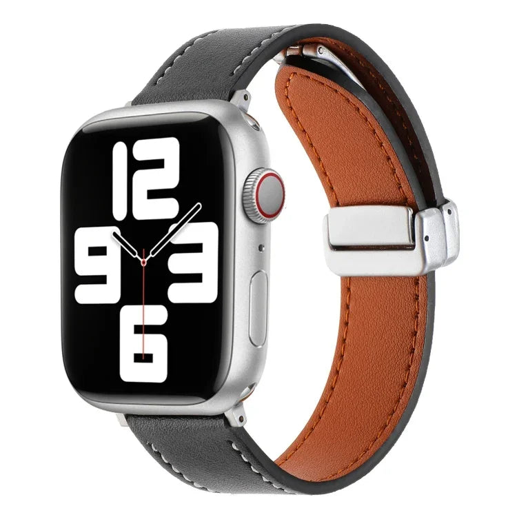 Bracelete de Pele com Toque Suave e Fivela Magnética, Para Apple Watch Série 4 40mm, Para Apple Watch 38mm, Para Apple Watch Série 3 38mm, Para Apple Watch Série 3 42mm, Para Apple Watch Série 2 42mm, Para Apple Watch Série 2 38mm