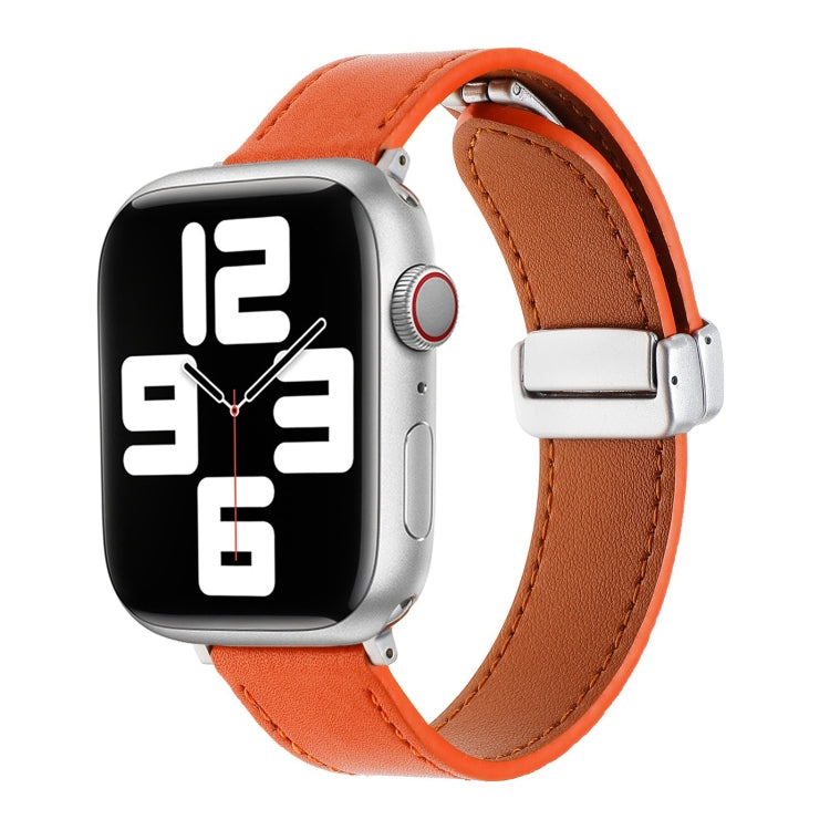Correia de Relógio em Pele com Fecho Magnético Sensação na Pele, Para Apple Watch Série 6 40mm, Para Apple Watch Série 6 44mm, Para Apple Watch Série 5 44mm, Para Apple Watch Série 5 40mm, Para Apple Watch Série 4 44mm, Para Apple Watch 42mm