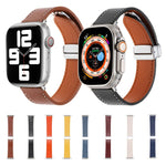 Correia de Relógio em Pele com Fecho Magnético Sensação na Pele, Para Apple Watch Série 8 41mm, Para Apple Watch SE 40mm, Para Apple Watch Série 8 45mm, Para Apple Watch SE 44mm, Para Apple Watch Série 7 41mm, Para Apple Watch Série 7 45mm
