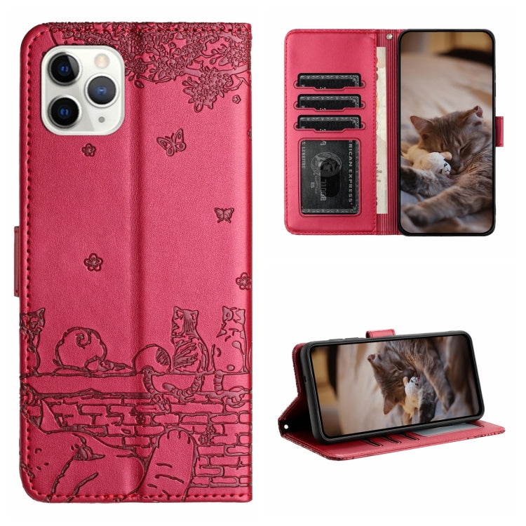 Capa de Telemóvel em Pele com Padrão de Relevo de Gato e Cordão, Para iPhone 11 Pro, Para iPhone XS Max, Para iPhone X, Para iPhone 7 Plus / 8 Plus