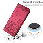 Capa de Telemóvel em Pele com Padrão de Relevo de Gato e Cordão, Para iPhone 16e / 17e, Para iPhone 17 Pro Max, Para iPhone 17 Pro, Para iPhone 17, Para iPhone Air, Para iPhone 16 Pro Max, Para iPhone 16 Pro, Para iPhone 16 Plus, Para iPhone 16