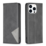 Capa para telemóvel em pele magnética com textura de losangos, para iPhone 17 Pro Max, para iPhone 17 Pro, para iPhone 17, para iPhone Air, para iPhone 16 Pro Max, para iPhone 16 Pro, para iPhone 16 Plus, para iPhone 16