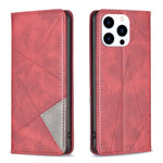 Capa para telemóvel em pele magnética com textura de losangos, para iPhone 17 Pro Max, para iPhone 17 Pro, para iPhone 17, para iPhone Air, para iPhone 16 Pro Max, para iPhone 16 Pro, para iPhone 16 Plus, para iPhone 16