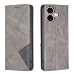 Capa para telemóvel em pele magnética com textura de losangos, para iPhone 17 Pro Max, para iPhone 17 Pro, para iPhone 17, para iPhone Air, para iPhone 16 Pro Max, para iPhone 16 Pro, para iPhone 16 Plus, para iPhone 16