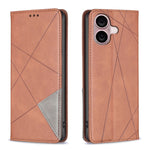 Capa para telemóvel em pele magnética com textura de losangos, para iPhone 17 Pro Max, para iPhone 17 Pro, para iPhone 17, para iPhone Air, para iPhone 16 Pro Max, para iPhone 16 Pro, para iPhone 16 Plus, para iPhone 16
