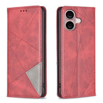 Capa para telemóvel em pele magnética com textura de losangos, para iPhone 17 Pro Max, para iPhone 17 Pro, para iPhone 17, para iPhone Air, para iPhone 16 Pro Max, para iPhone 16 Pro, para iPhone 16 Plus, para iPhone 16