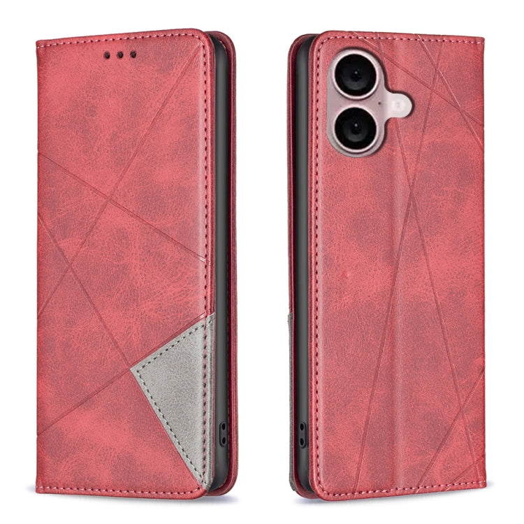 Capa para telemóvel em pele magnética com textura de losangos, para iPhone 17 Pro Max, para iPhone 17 Pro, para iPhone 17, para iPhone Air, para iPhone 16 Pro Max, para iPhone 16 Pro, para iPhone 16 Plus, para iPhone 16