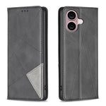 Capa para telemóvel em pele magnética com textura de losangos, para iPhone 17 Pro Max, para iPhone 17 Pro, para iPhone 17, para iPhone Air, para iPhone 16 Pro Max, para iPhone 16 Pro, para iPhone 16 Plus, para iPhone 16
