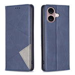 Capa para telemóvel em pele magnética com textura de losangos, para iPhone 17 Pro Max, para iPhone 17 Pro, para iPhone 17, para iPhone Air, para iPhone 16 Pro Max, para iPhone 16 Pro, para iPhone 16 Plus, para iPhone 16