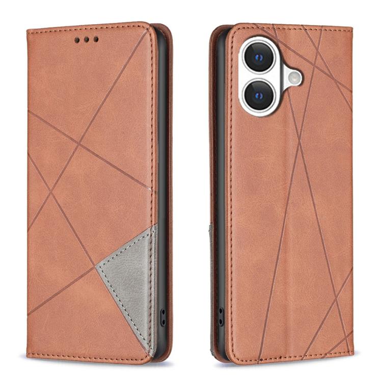 Capa para telemóvel em pele magnética com textura de losangos, para iPhone 17 Pro Max, para iPhone 17 Pro, para iPhone 17, para iPhone Air, para iPhone 16 Pro Max, para iPhone 16 Pro, para iPhone 16 Plus, para iPhone 16