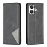 Capa para telemóvel em pele magnética com textura de losangos, para iPhone 17 Pro Max, para iPhone 17 Pro, para iPhone 17, para iPhone Air, para iPhone 16 Pro Max, para iPhone 16 Pro, para iPhone 16 Plus, para iPhone 16